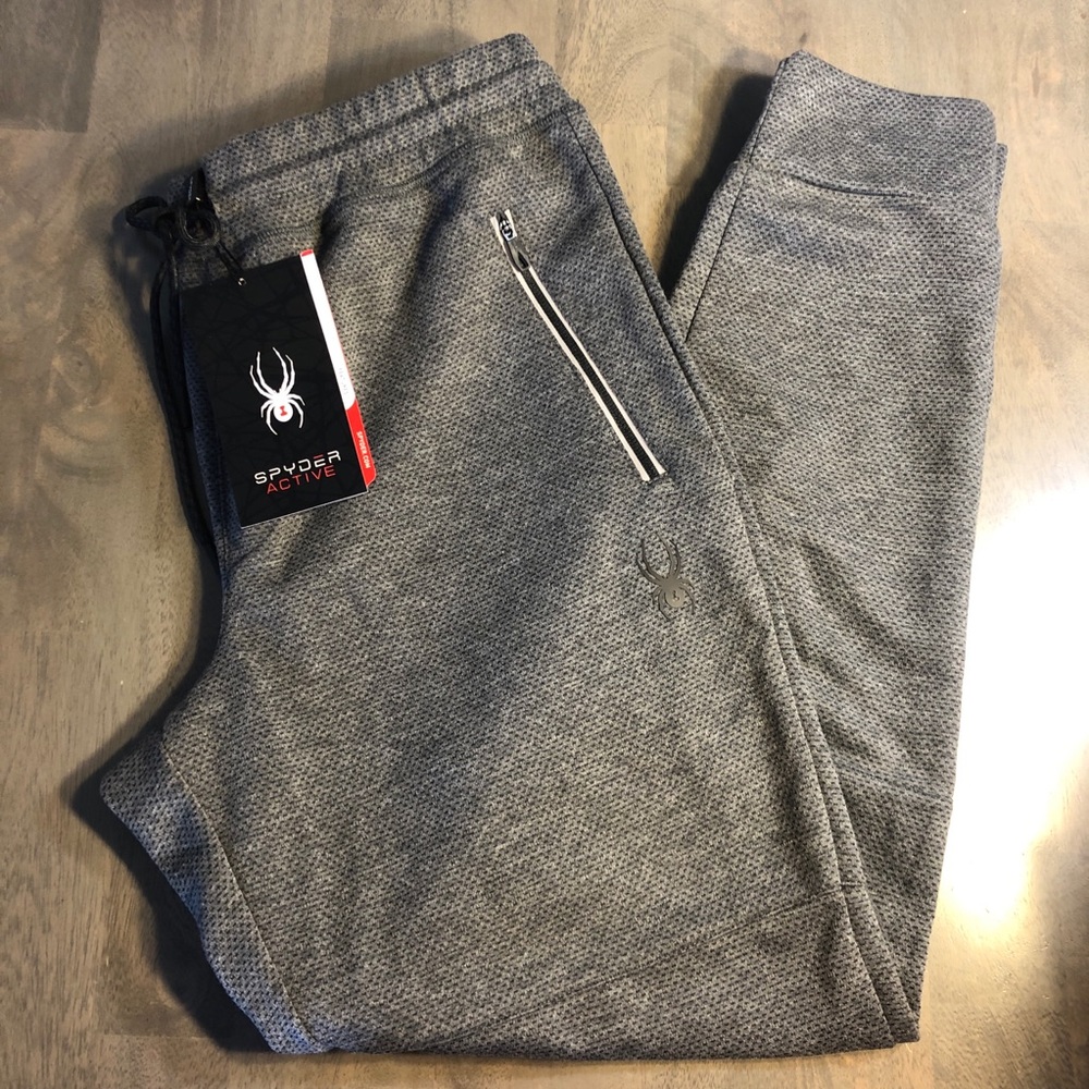 NWT Mens Large Spyder Joggers in Gray